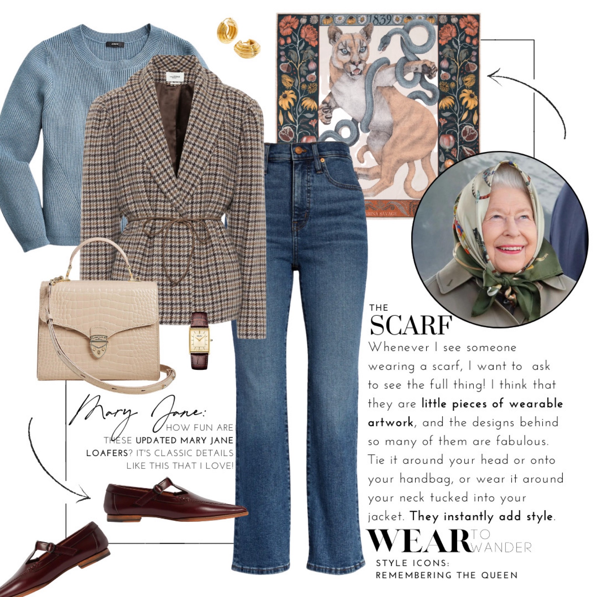 After watching and reading speeches given by The Royal Family as well as messages from many of you in the UK, I've noticed that a recurring theme is gratitude. A deep sense of gratitude for the legacy of The Queen and the wisdom of her generation. The mantle has been passed onto King Charles III, and we have the gift of what she left behind. Interviews, books, and photographs give insight into The Queen, and I'm grateful to have them as we all look forward and carry on.

Out of this gratitude came an idea (that also came from hours of talking on the phone with my sister!). Each historical great leaves a fashion legacy as well, and I'd love to explore ways to incorporate them into our modern era. I spent the weekend further researching brands The Queen loved, and am excited to share a new mini series that'll be on Wear to Wander- Style Icons. I'll be sourcing items loved by the style icons you know, and sharing looks centered around them. I'd love for you to share your favorite style icon in the comments section (or in a direct message) so that I can compile a list! 

It would leave me again with a deep sense of gratitude.

#LTKSale #LTKSeasonal #LTKU