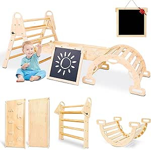 8 in 1 Pikler Triangle Set, Foldable Baby Climbing Toys, Montessori Climbing Set with Arch&Ramp&L... | Amazon (US)