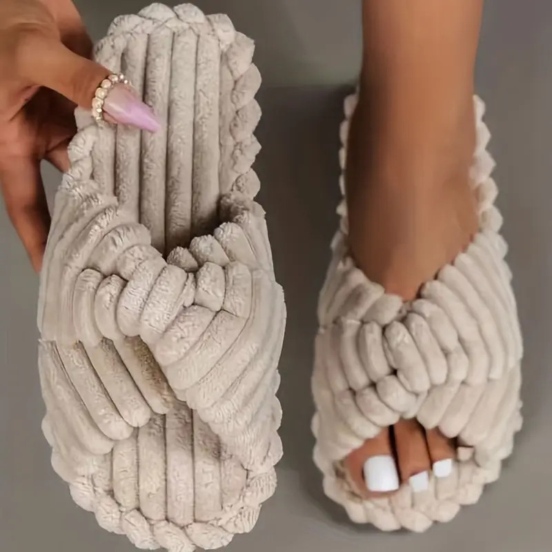 Home Slippers Women s Solid Color Open Toe Cross Strap - Temu | Temu Affiliate Program