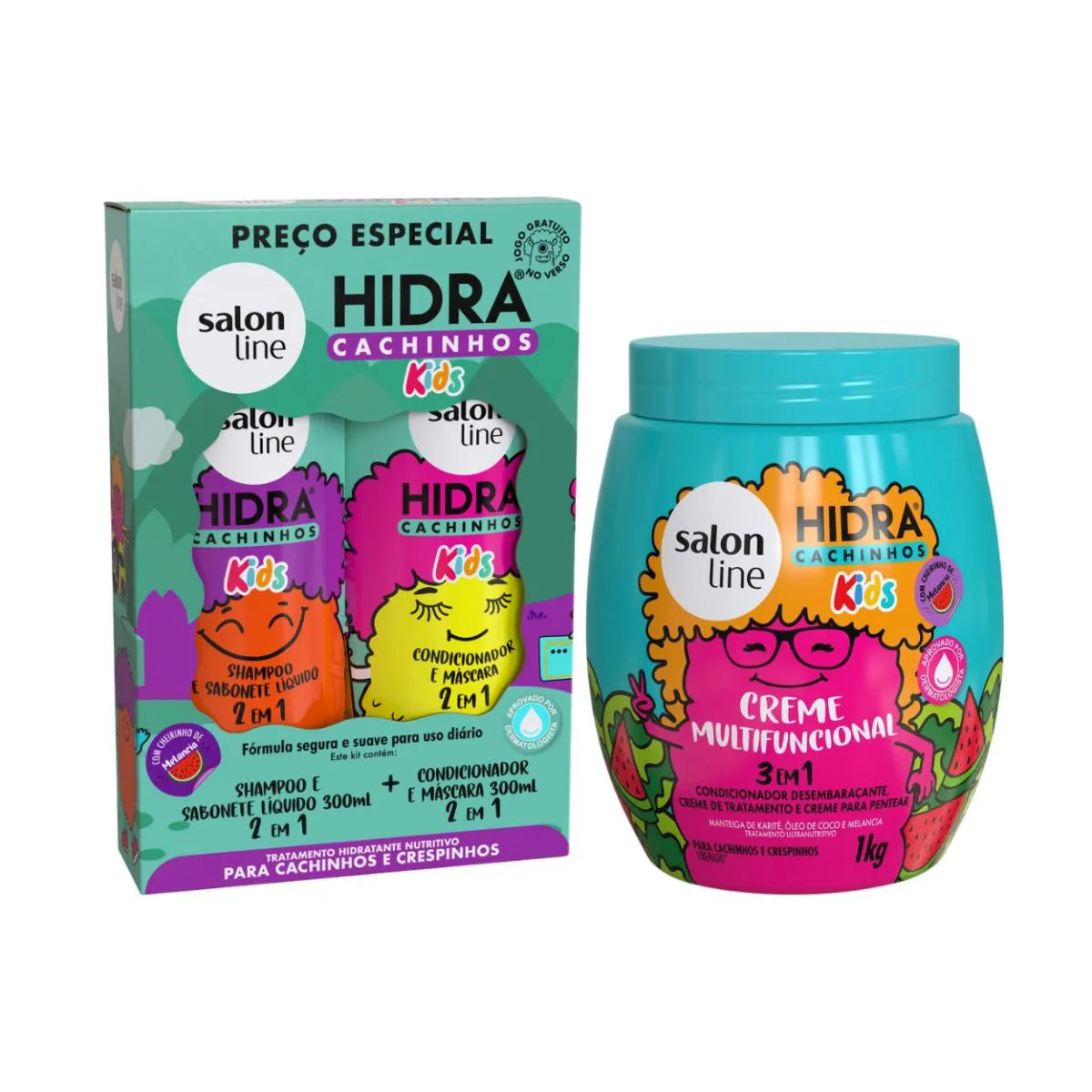 Kit Shampoo Condicionador E Creme Kids Melancia Salon Line | DrogaRaia (BR)