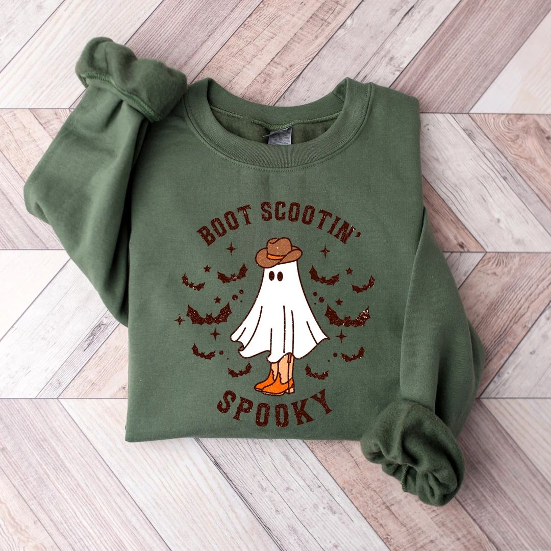 Boot Scootin Spooky Sweatshirt and Hoodie Halloween Shirt - Etsy | Etsy (US)