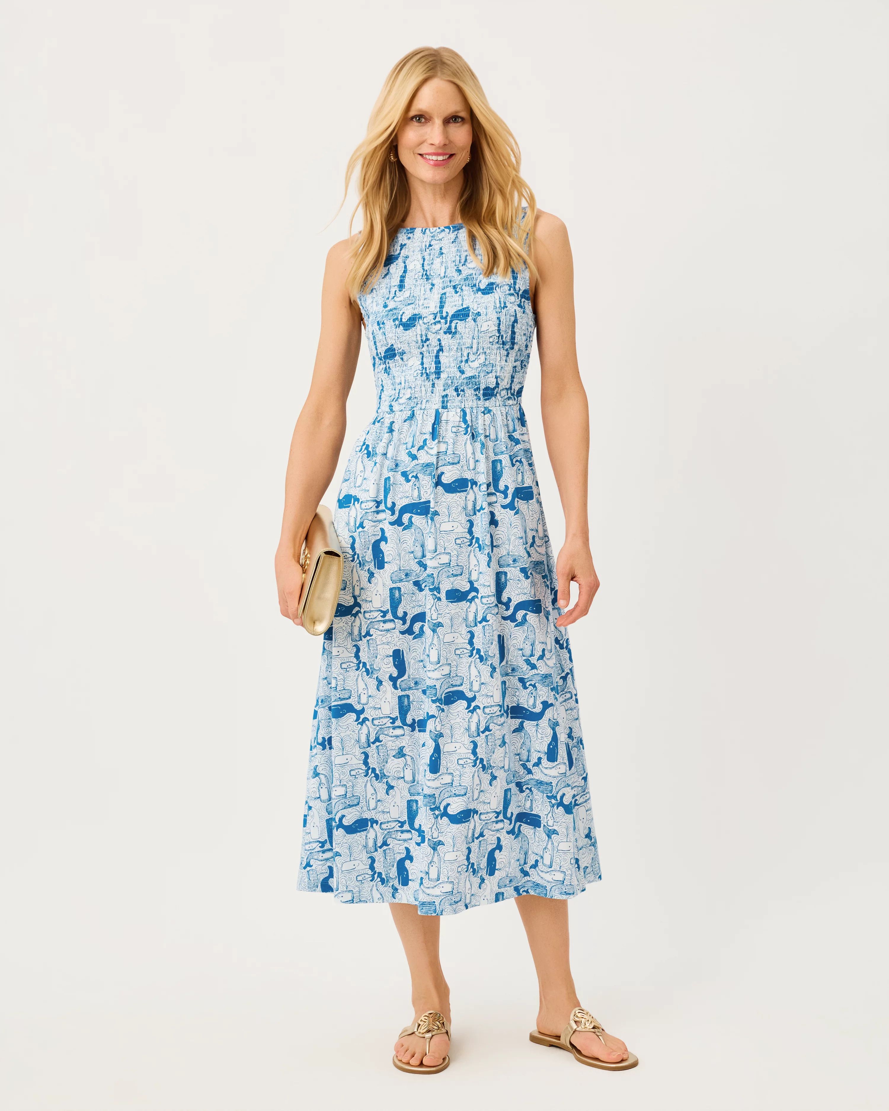 Finnley Smocked Midi Dress | Lilly Pulitzer