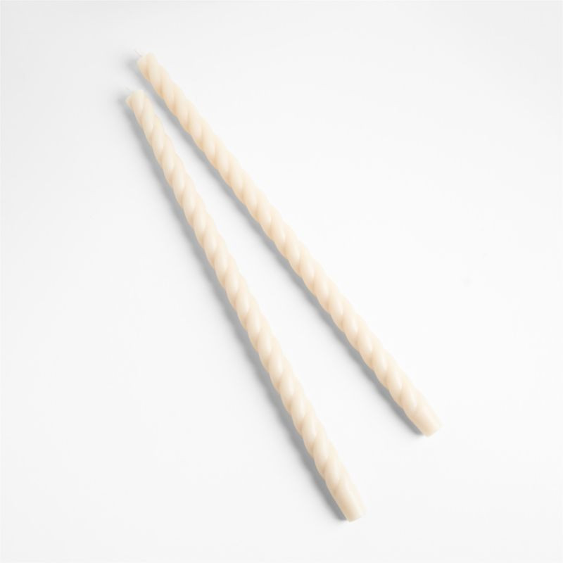 Off White Twisted Taper Candles 18", Set of 2 by Laura Kim + Reviews | Crate & Barrel | Crate & Barrel