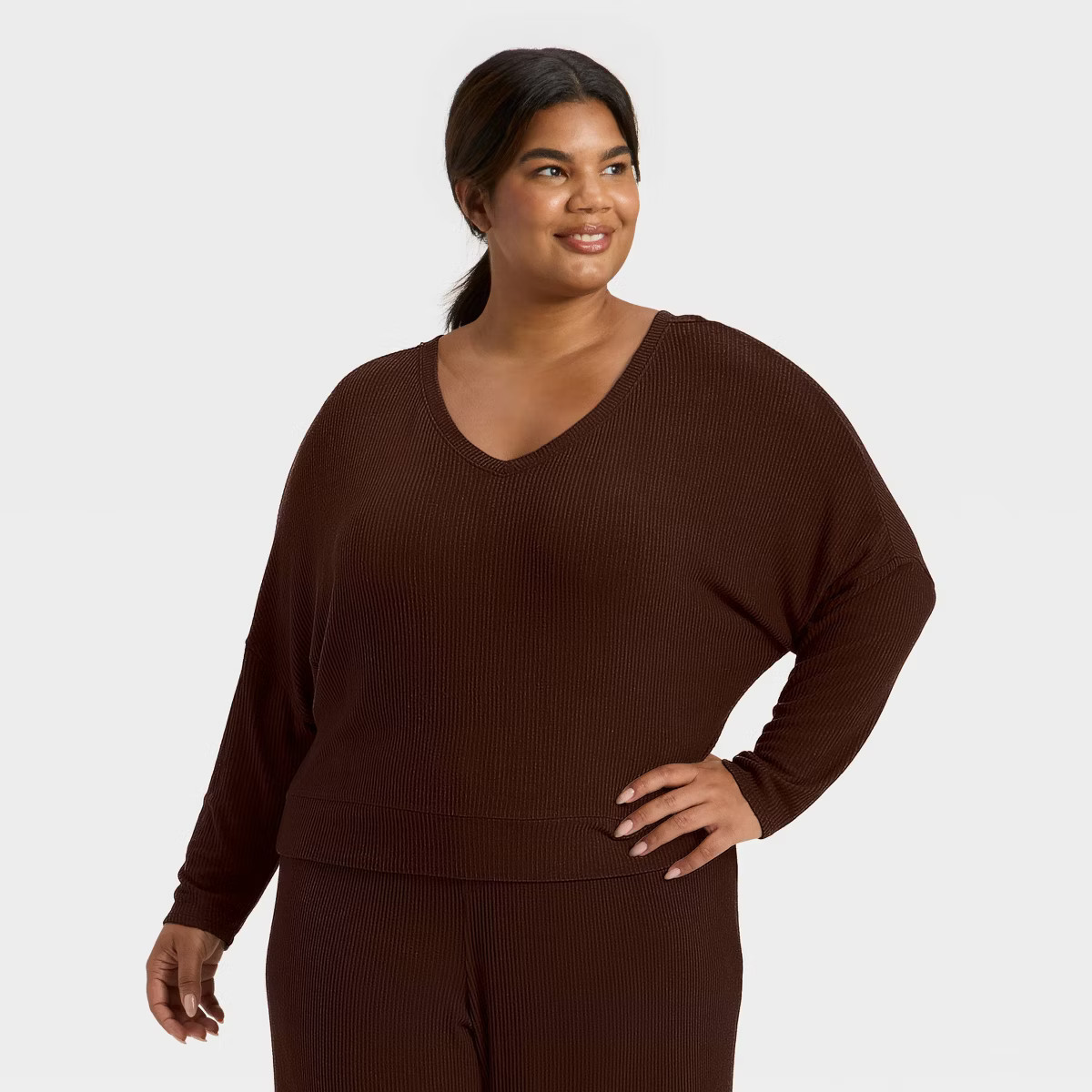 Women's Cozy Ribbed Pullover - Auden™ Brown S | Target