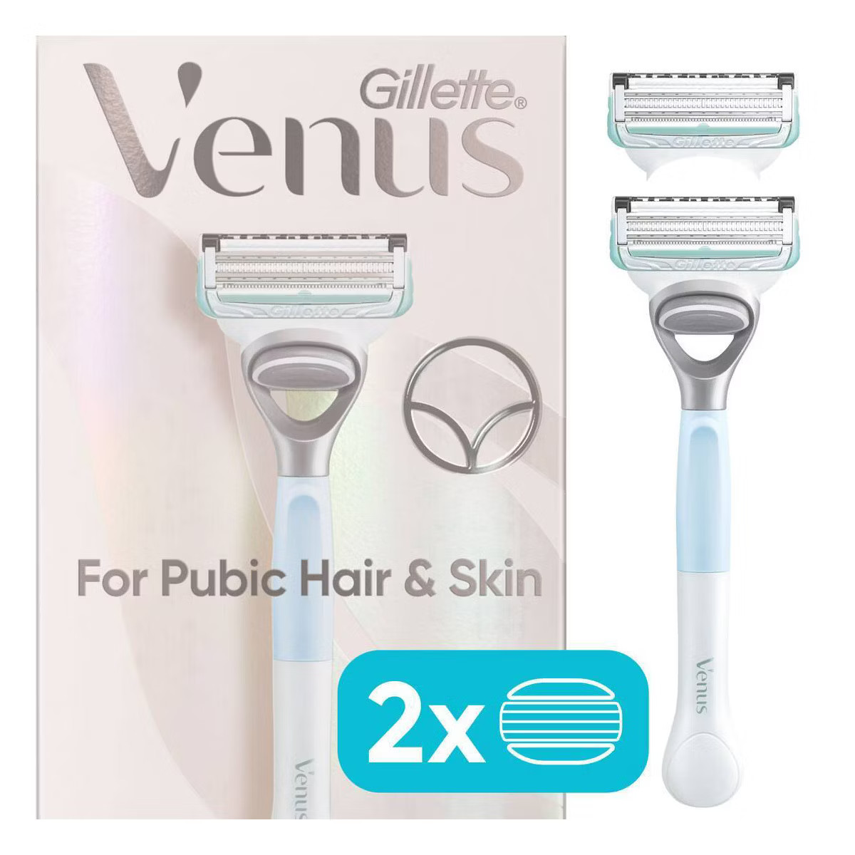 Venus for Pubic Hair & Skin Women's Razor + 2 Razor Blade Refills | Target