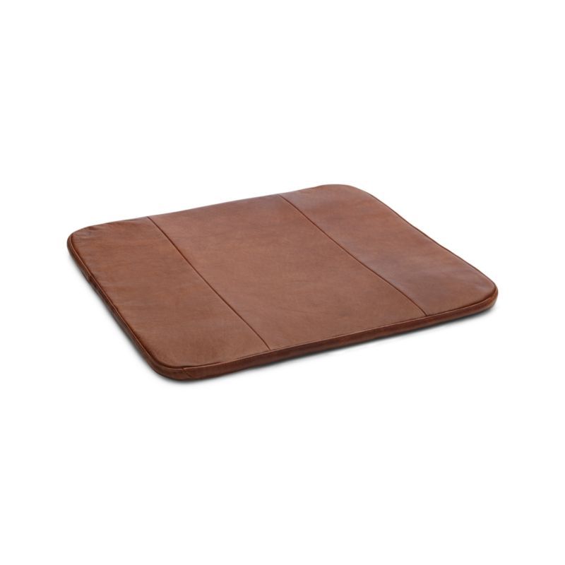 Tig Counter/Bar Stool Brown Leather Cushion + Reviews | Crate & Barrel | Crate & Barrel