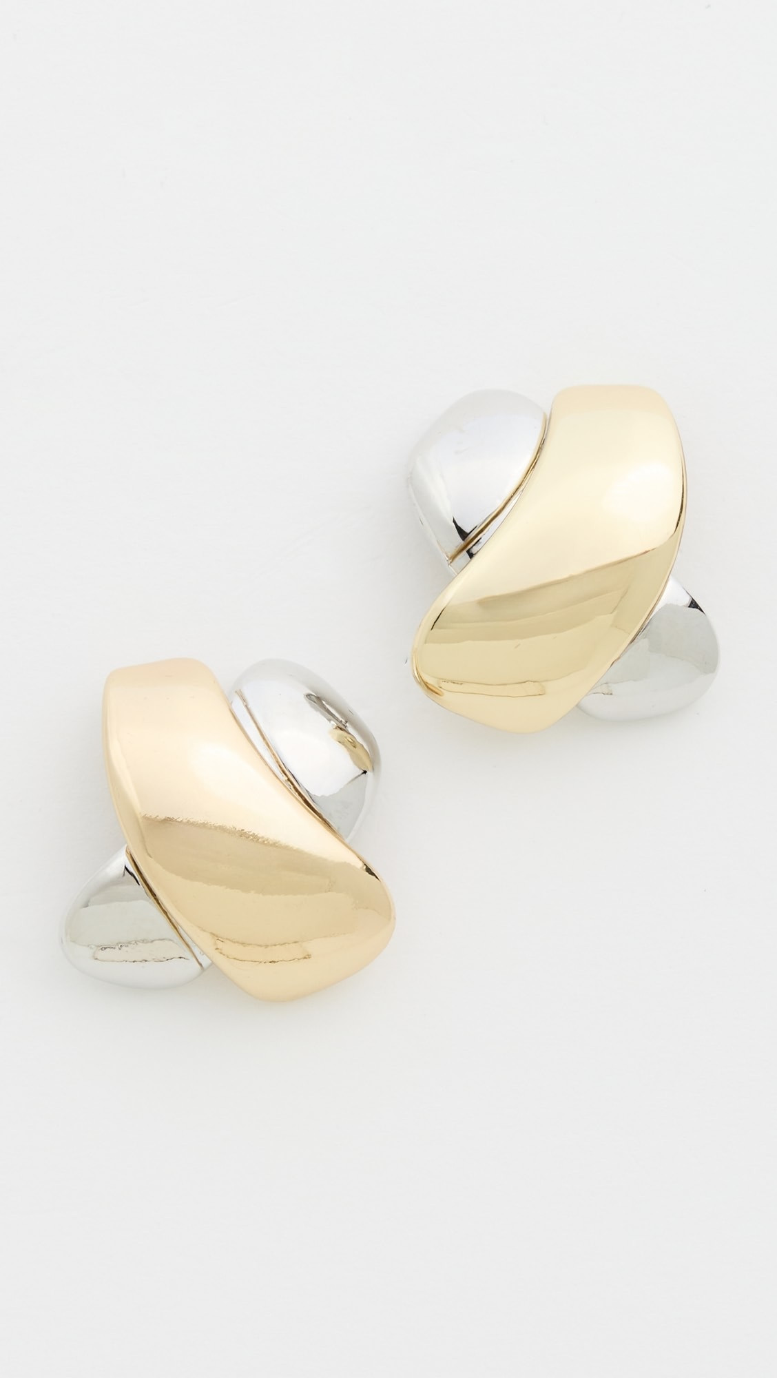 Crossed Mixed Metal Earrings | Shopbop