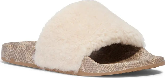 COACH Ulla Genuine Shearling Slide Sandal | Nordstrom | Nordstrom