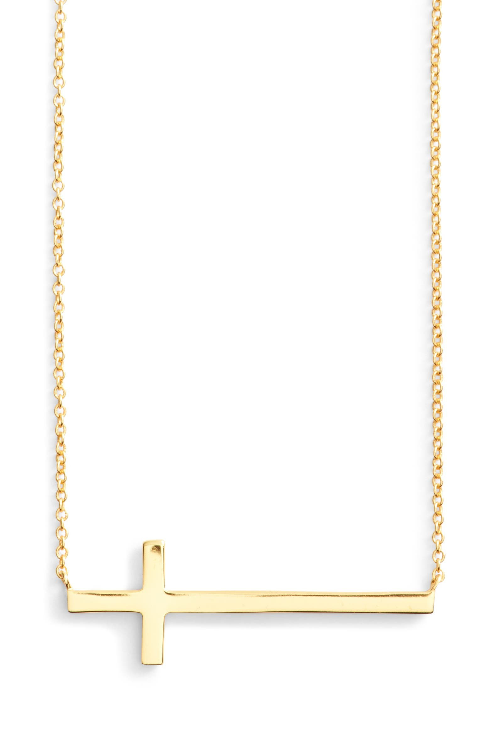 Argento Vivo Modern Sideways Cross Pendant Necklace | Nordstrom | Nordstrom