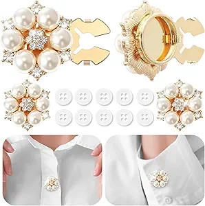 Amazon.com: 6 Sets Pearl Sunburst Button Covers Decorative Rhinestone Covers with 20 Pcs 11mm Sew... | Amazon (US)