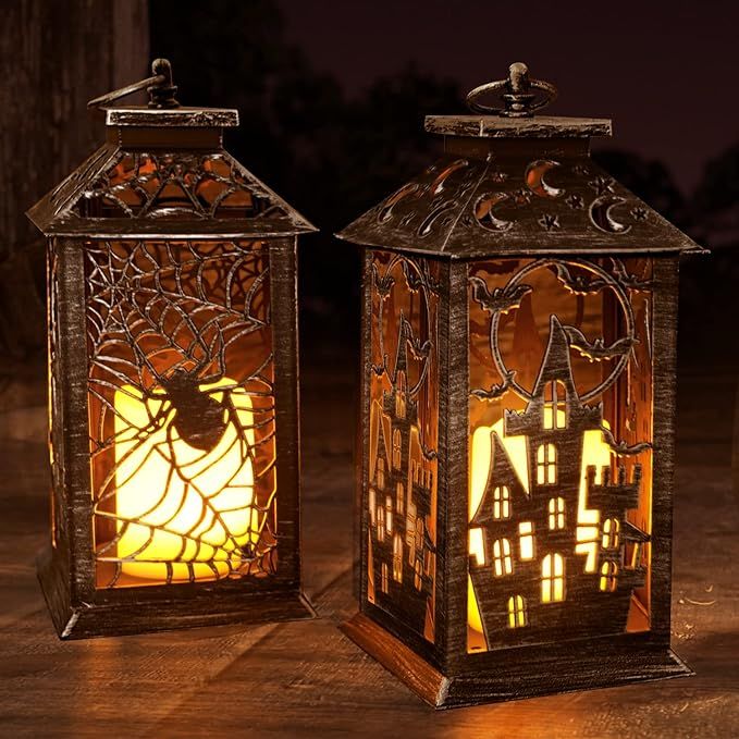 SHYMERY Halloween Decorations for Home,14" Halloween Lantern,Vintage Halloween Decor Lantern with... | Amazon (US)
