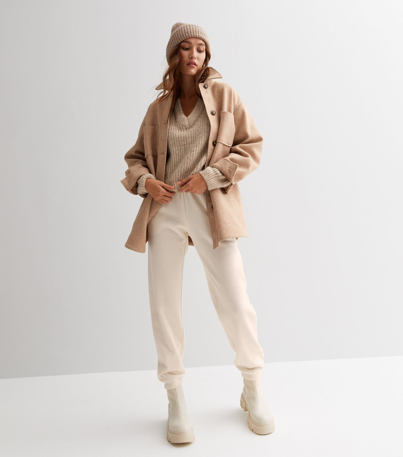 Off White Jersey Cuffed Joggers | New Look | New Look (UK)