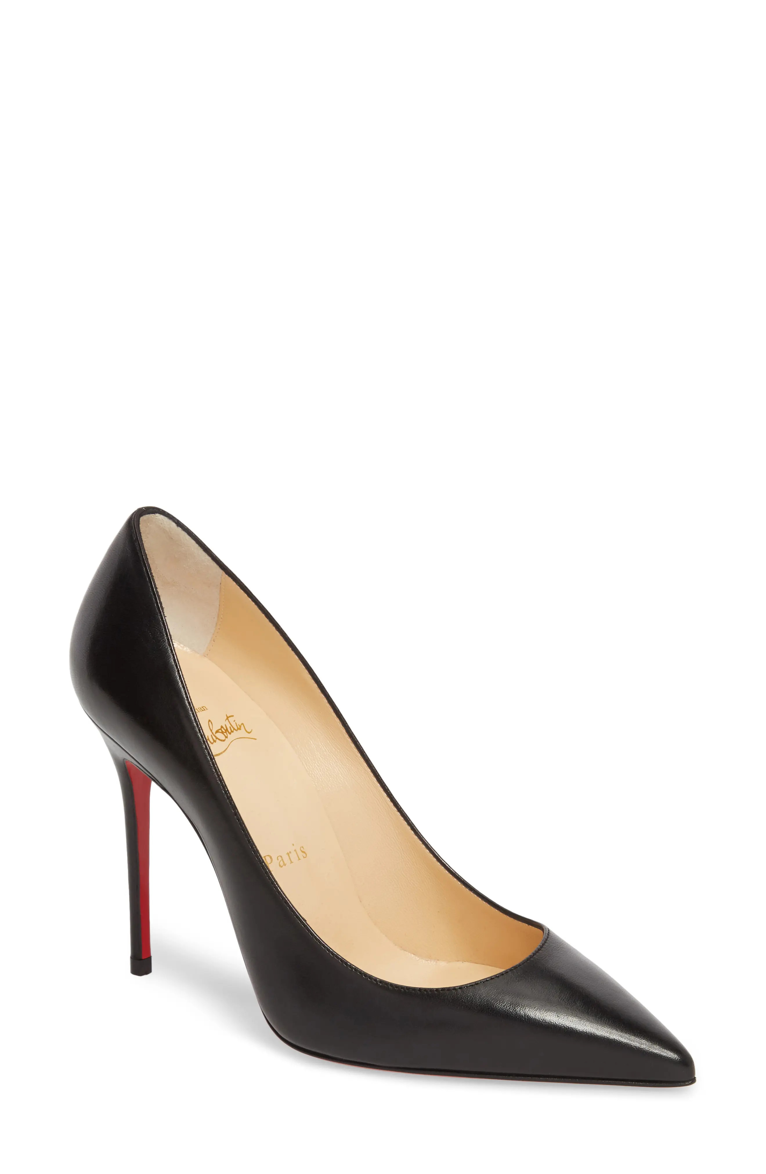 Women's Christian Louboutin Decollete 554 Pointy Toe Pump, Size 4US / 34EU - Black | Nordstrom