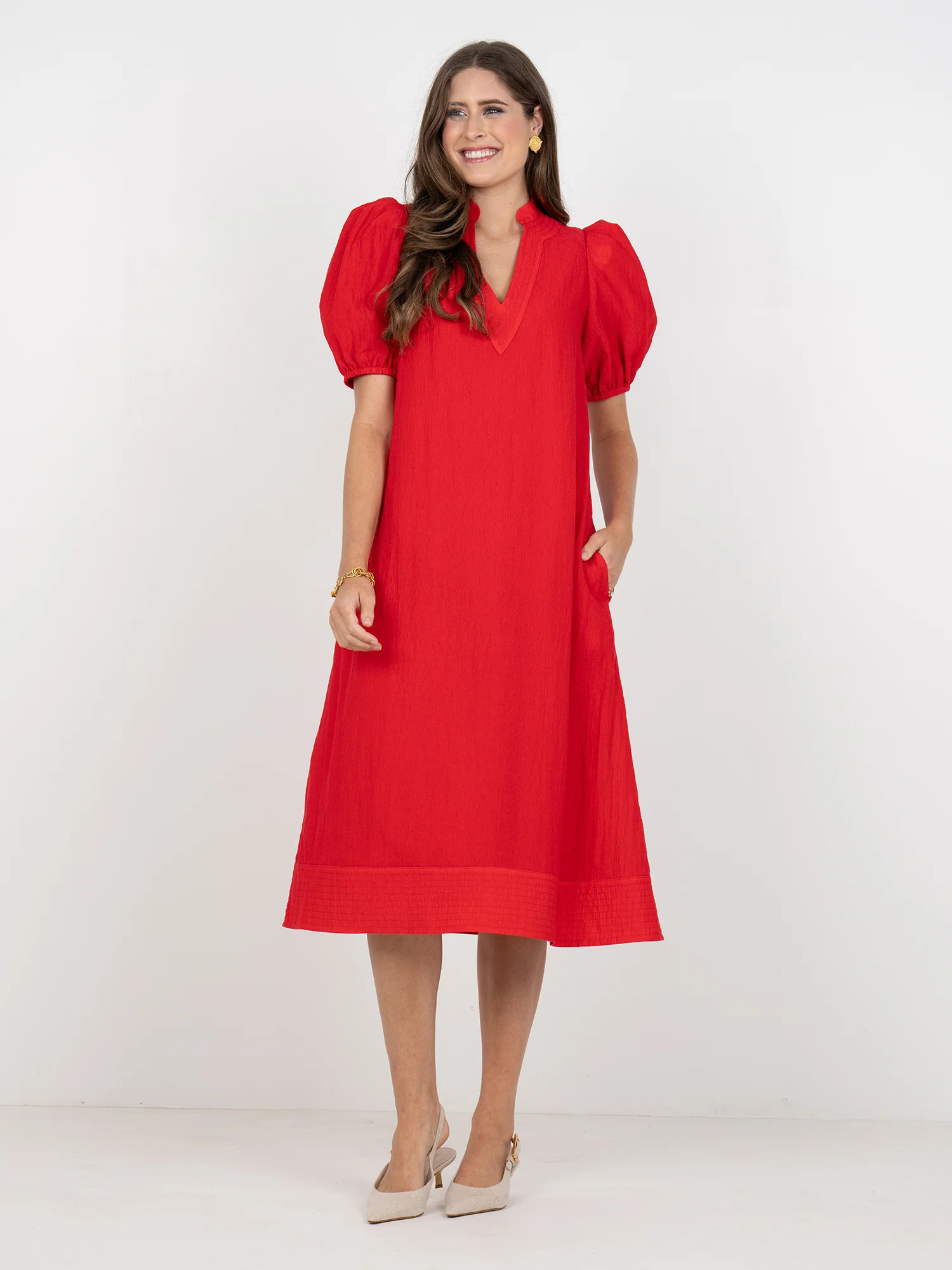 Hampton Dress in Cardinal Red | Emily McCarthy