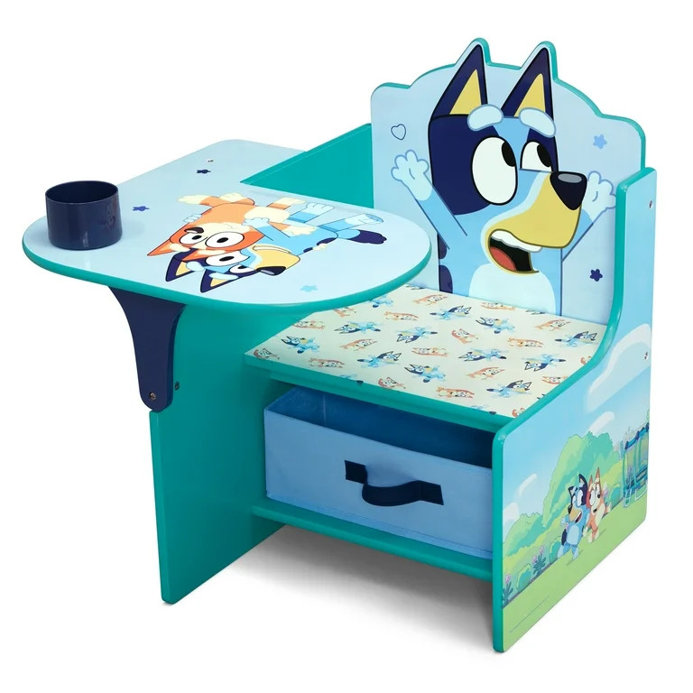 Bluey Chair Desk with Storage Bin by Delta Children - Greenguard Gold Certified, Blue | Walmart (US)