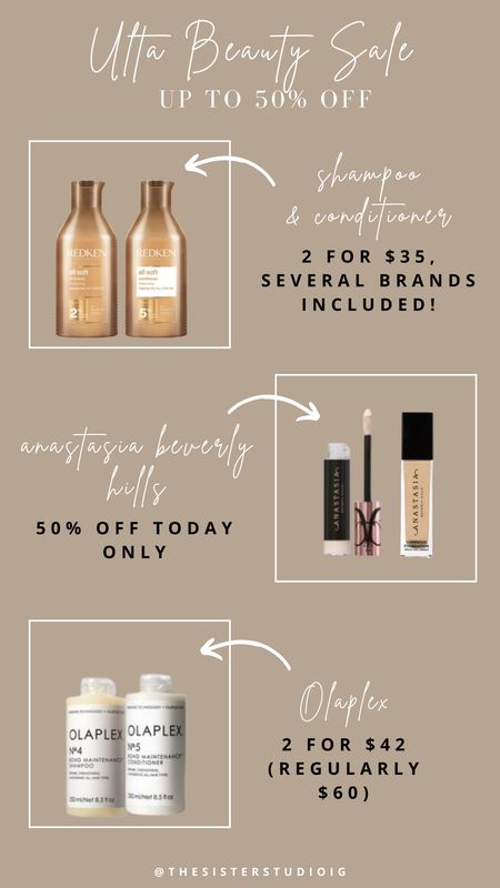 @ultabeauty 50% off today only, and shampoo + conditioner deals! #ad #ulta 