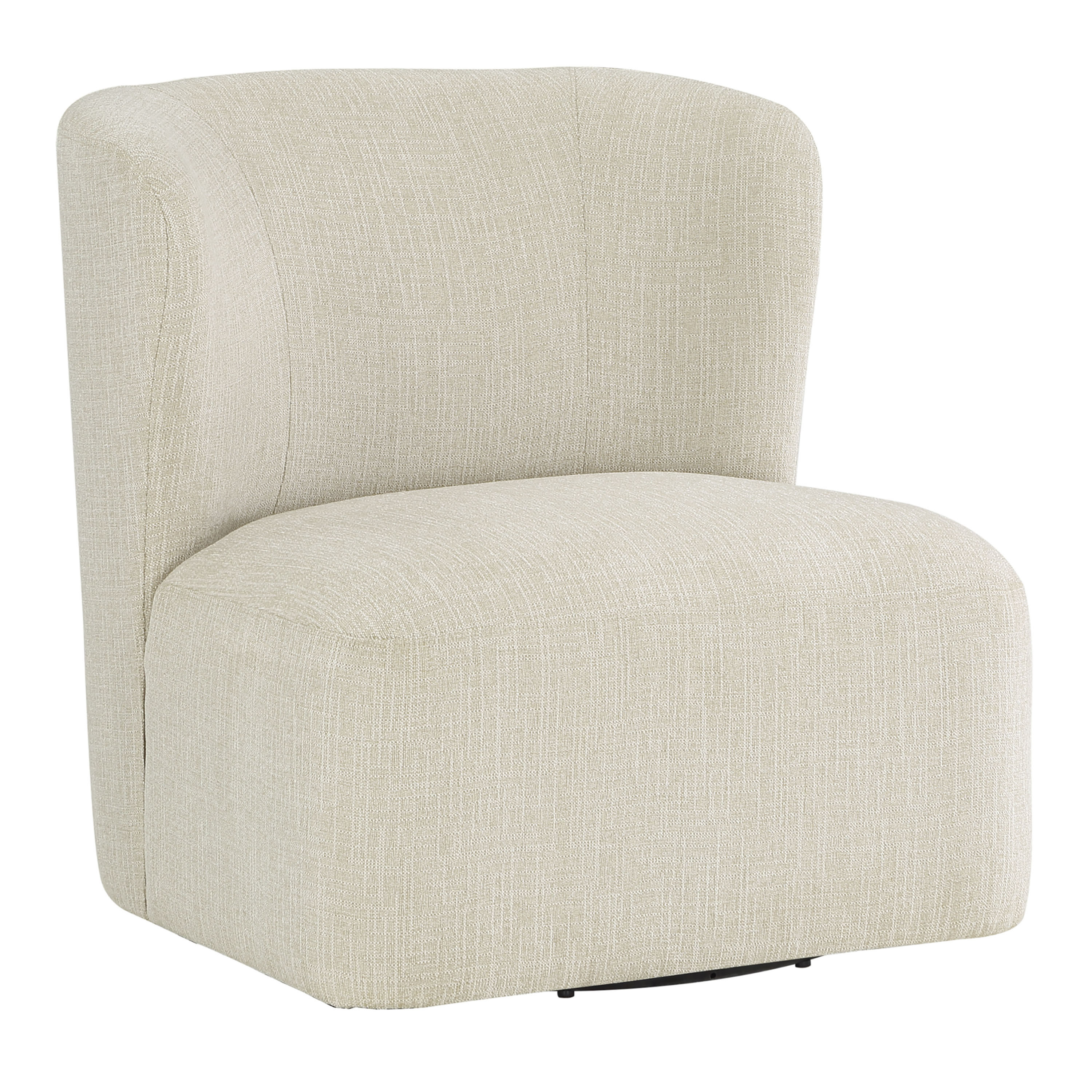 Arlette Curved Back Modern Upholstered Swivel Chair | World Market