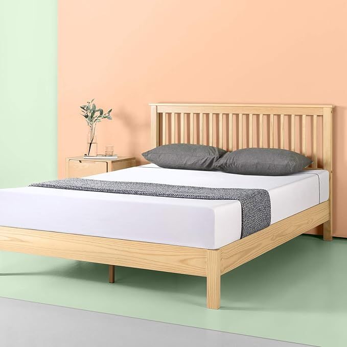 Zinus Becky Farmhouse Wood Platform Bed, Full | Amazon (US)