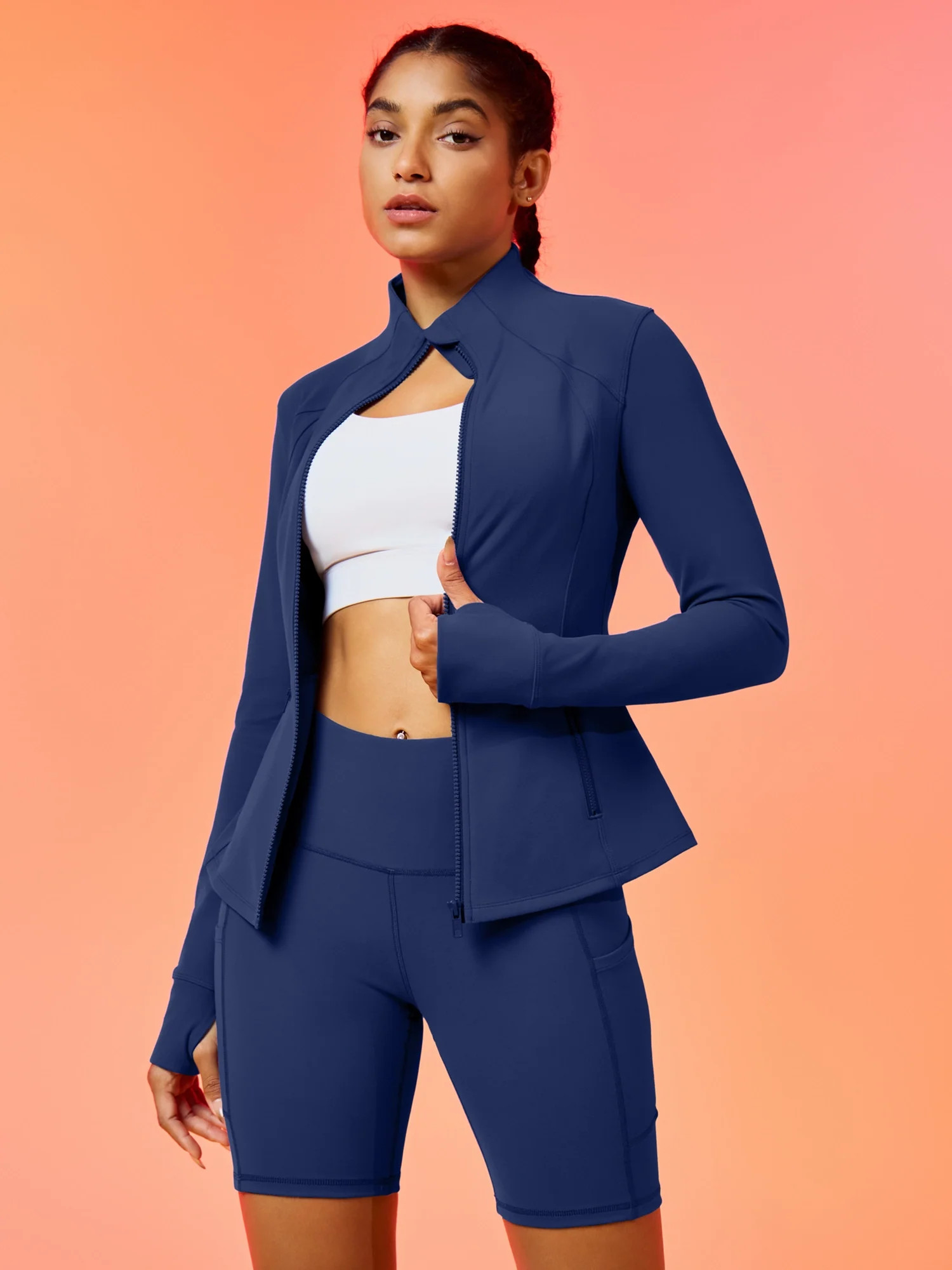 IUGA FlexTight Full Zip Lightweight Running Track Jacket With Thumbhol | IUGA