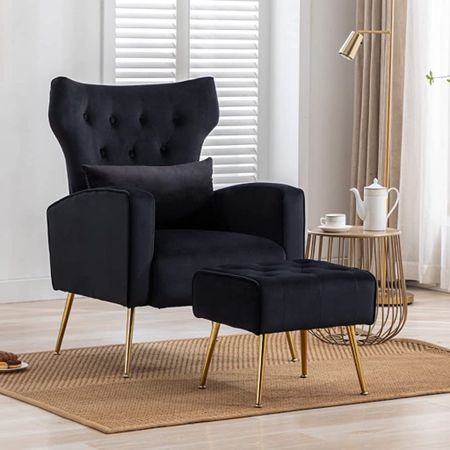 Black velvet accent chair and ottoman 🖤🪞
Home finds
Amazon find 
Accent chair
Home decor 
Modern deco
Art deco
Home
Velvet furniture 

#LTKhome #LTKFind