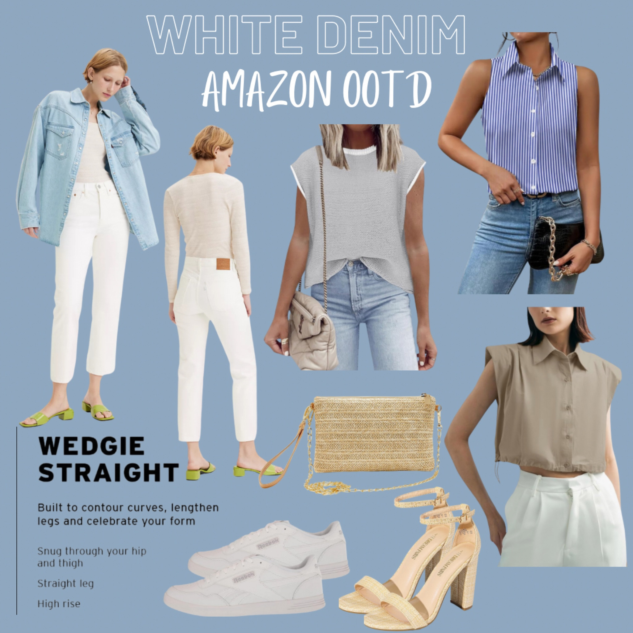 Easy outfit for a crisp pair of white denim. All on Amazon!

#LTKfindsunder50 #LTKSeasonal #LTKstyletip