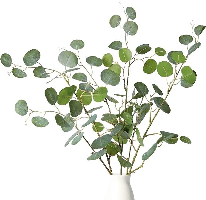 Melorca&Guilla Artificial Plants,3PCS 43.3" Green Large Fake Eucalyptus Faux Branches for Vase,Fa... | Amazon (US)