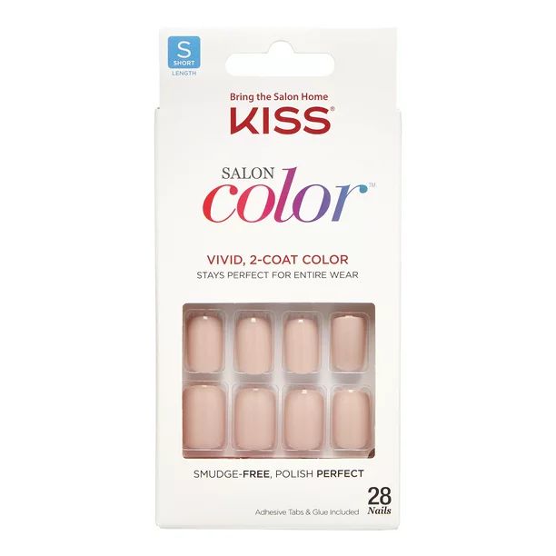 KISS Salon Color Smudge-Free Polish Perfect Solid Color Fake Nails - Landslide | Walmart (US)