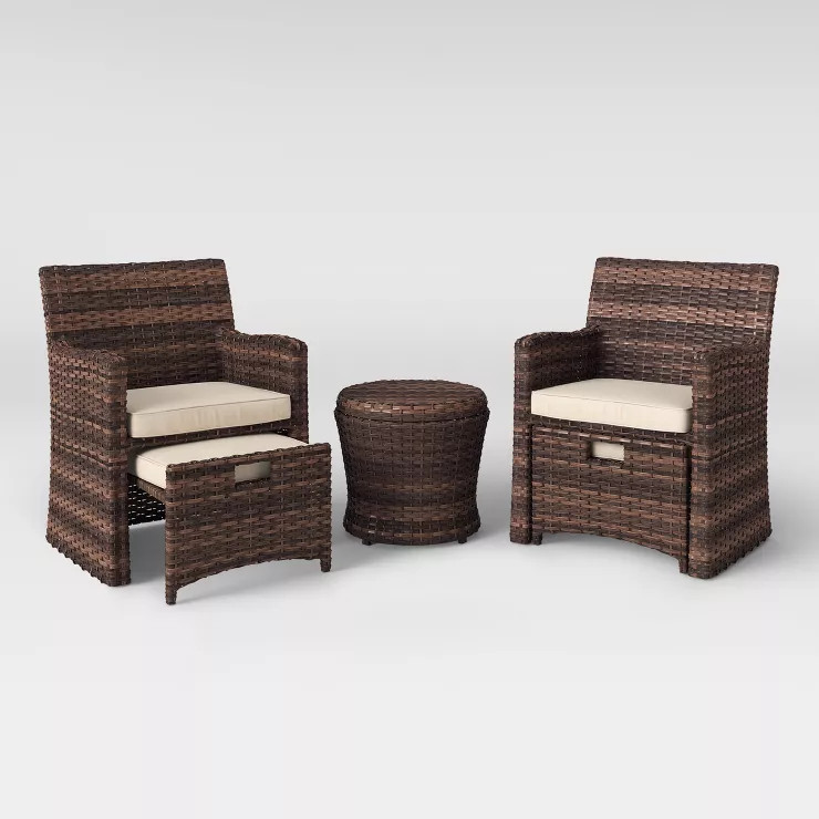 Halsted 5pc Wicker Small Space Patio Furniture Set - Threshold™ | Target