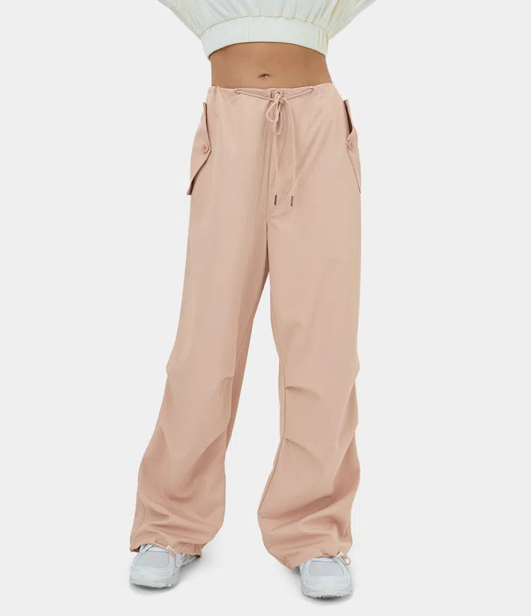 Women's Mid Rise Drawstring Multiple Pockets Casual Cargo Joggers - HALARA | HALARA