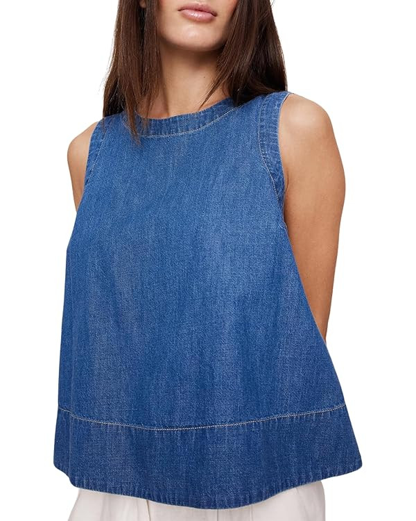 Xiaoxuemeng Womens Denim Top Y2K Sleeveless Jean Tank Tops for Women Crewneck Loose Fit Denim Tan... | Amazon (US)