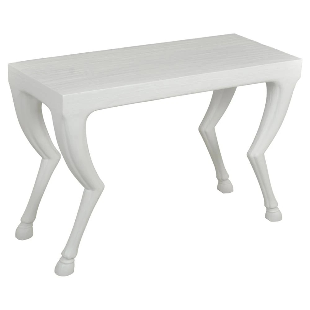 Faline Global Bazaar White Resin Hoof Leg Console Table - 48" | Kathy Kuo Home