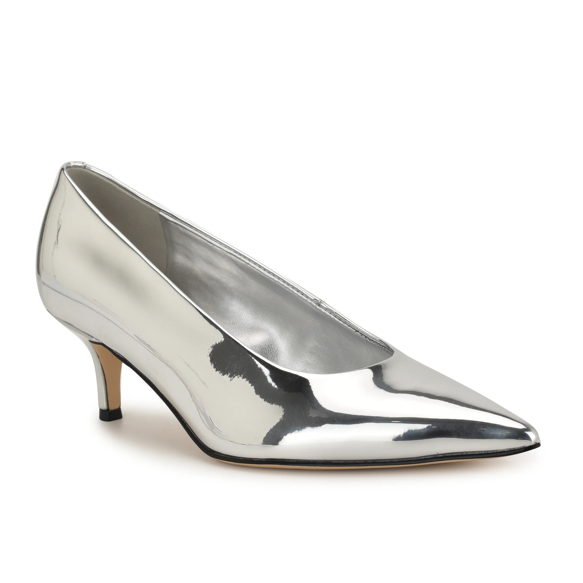 Women's Adalys Kitten Heel Pumps - Silver Mirror | Nine West | Nine West (US)