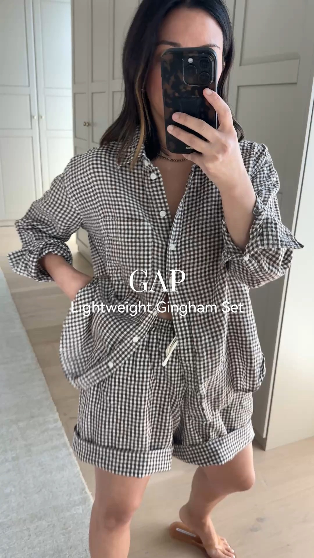 The best gingham linen set from @gap. Lightweight, airy, and so easy for warm weather. I sized up to petite small in the shirt for a roomier fit and took the small in the shorts.

They’re having their Friends & Family Event now! 40% off everything + 50% off shorts from 5/7-5/14 @gap #howyouweargap #gappartner

#LTKPetite