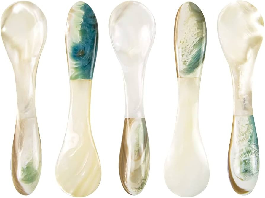 DUEBEL Mother of Pearl Caviar Spoons, 4' Luxury Handmade Spoons for Caviar/Shrimp/Egg/Icecream Se... | Amazon (US)