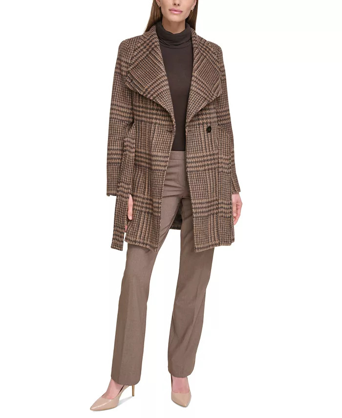 Women's Wool Blend Belted Wrap Coat, Created for Macy's | Macy's