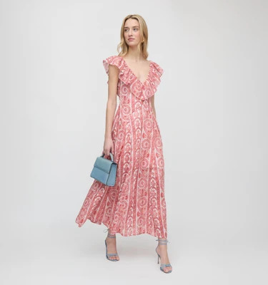 The Milani Dress - Coral Corsica Paisley Coral Corsica Paisley / L | Hill House Home US