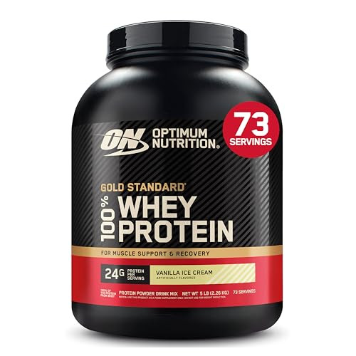 Optimum Nutrition Gold Standard Whey Protein Powder, Vanilla Ice Cream, 5LB | Amazon (US)