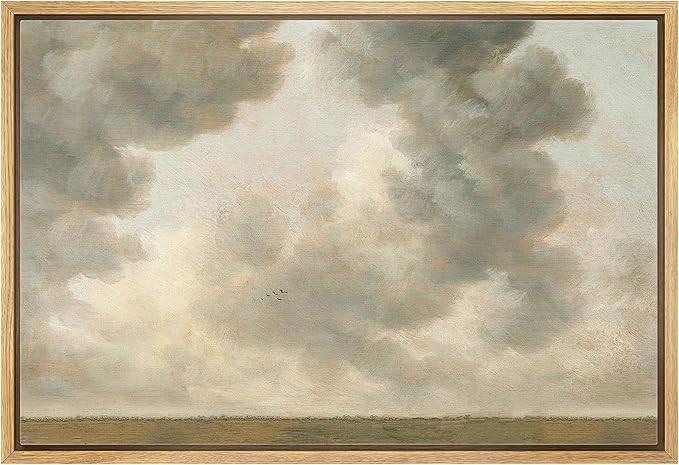 MUDECOR Framed Canvas Print Wall Art White Country Storm Cloud Landscape Nature Wilderness Illust... | Amazon (US)