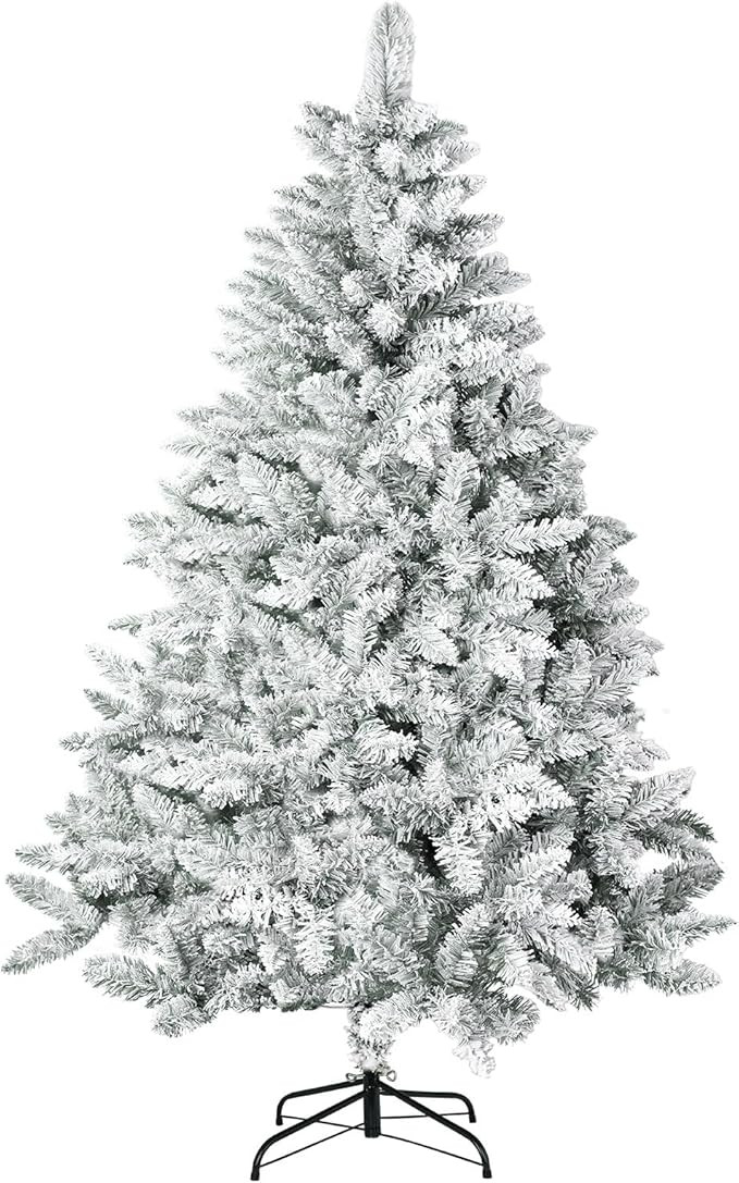 Incbruce 7ft Artificial Christmas Tree, Xmas Tree with 1,000 Branch Tips, Flocked Christmas Tree ... | Amazon (US)