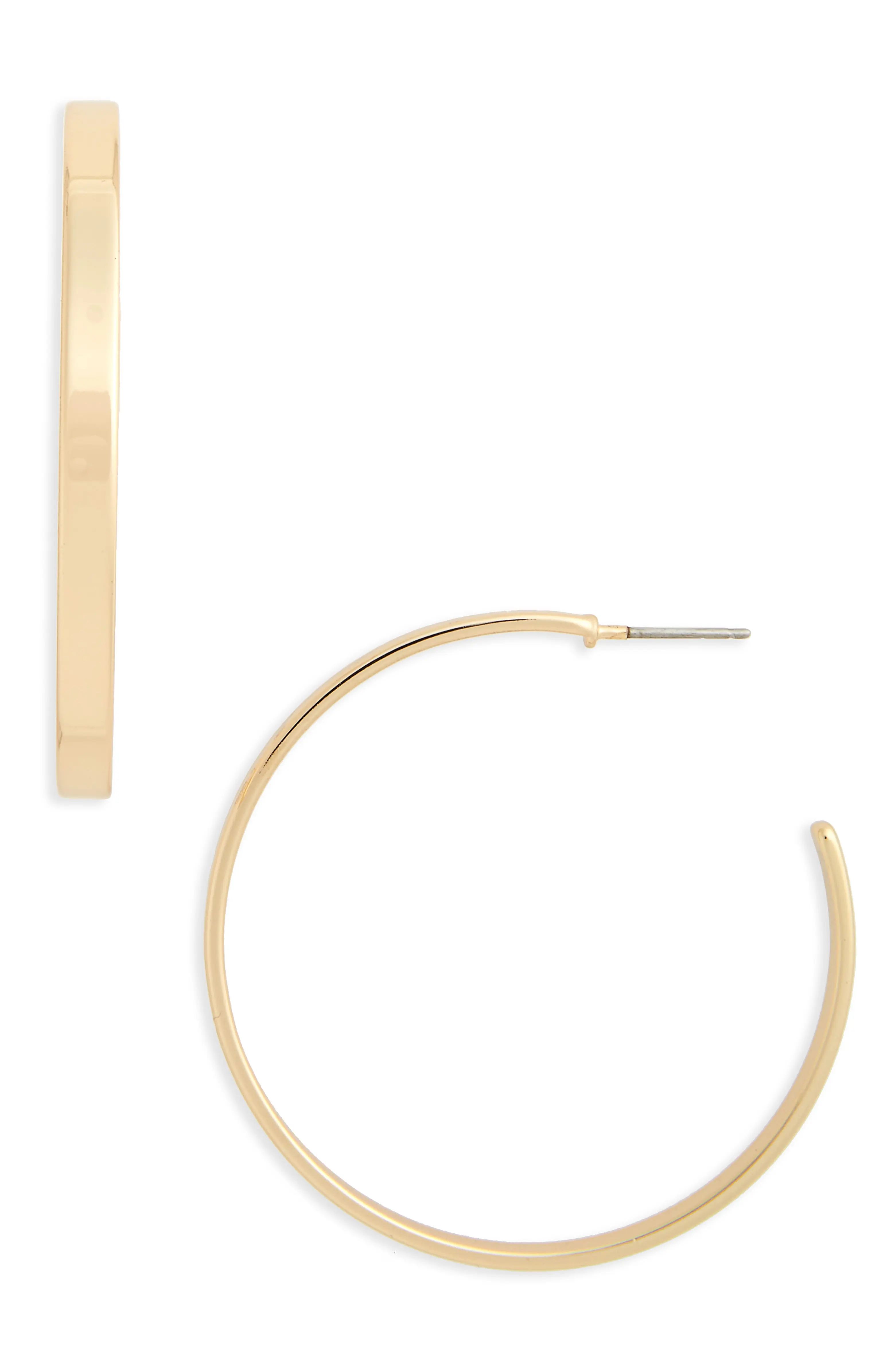 Halogen® Sleek Flat Hoop Earrings | Nordstrom | Nordstrom