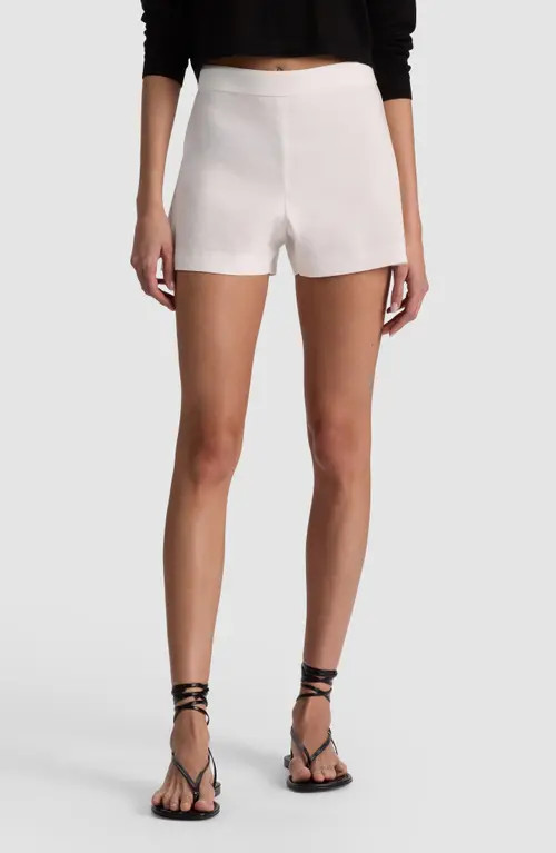 ALICE + OLIVIA Hera Linen Blend Shorts in Off White at Nordstrom, Size 4 | Nordstrom