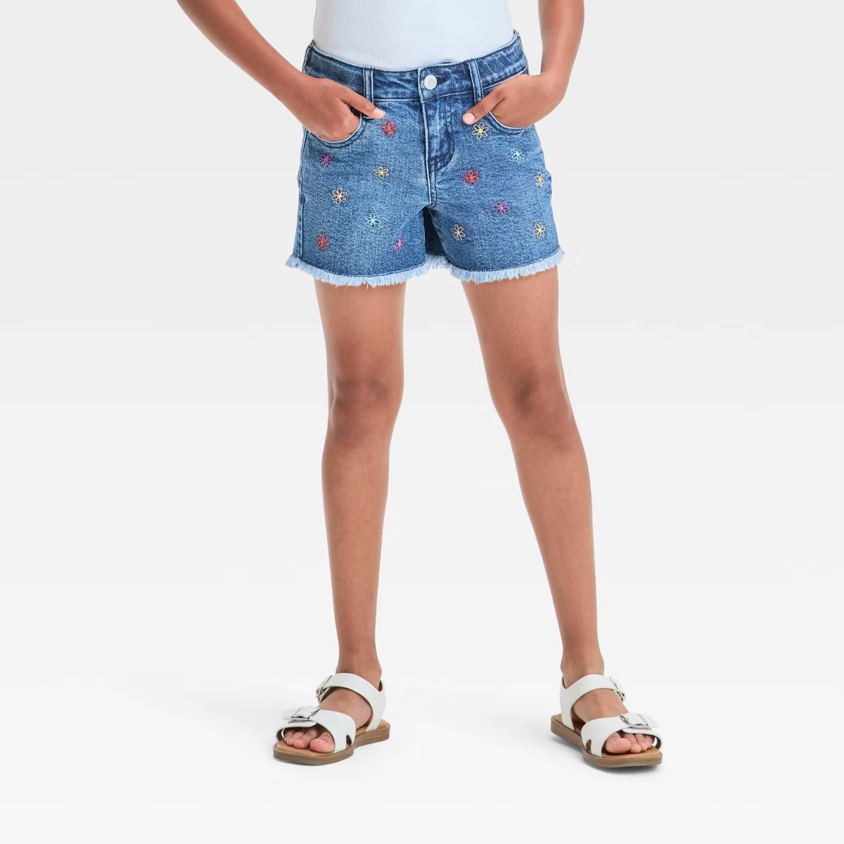 Girls' Mid-Rise Cutoff Jean Shorts - Cat & Jack™ | Target
