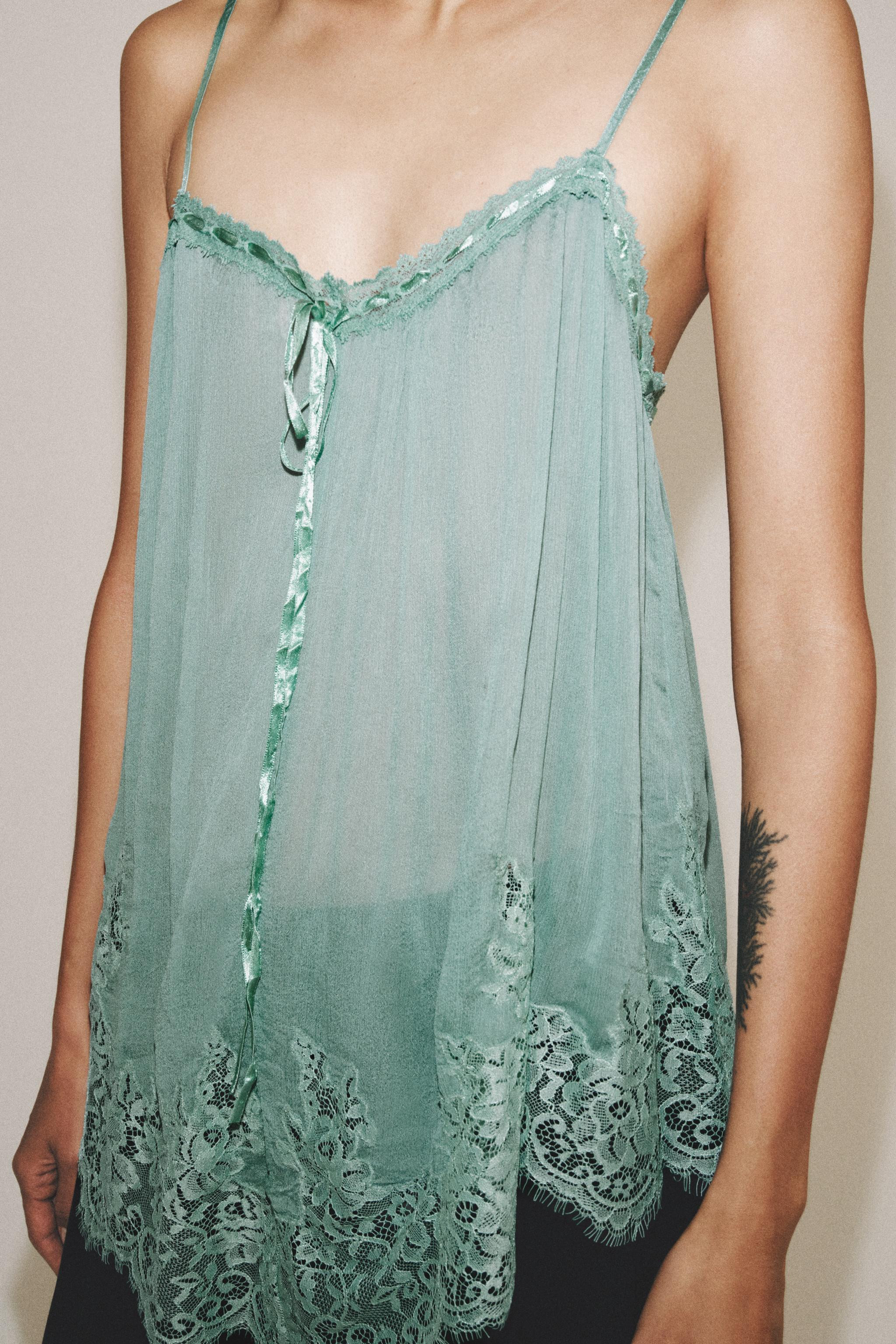 LACE STRAP TOP ZW COLLECTION | Zara US