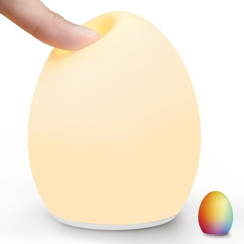 Harmobub Baby Night Light, Silicone Egg Light for Kids, Portable Touch Night Lamp with 11 Colors Changing, Nursery Night Light for Breastfeeding, BPA Free, Eye Caring, Soft | Amazon (US)