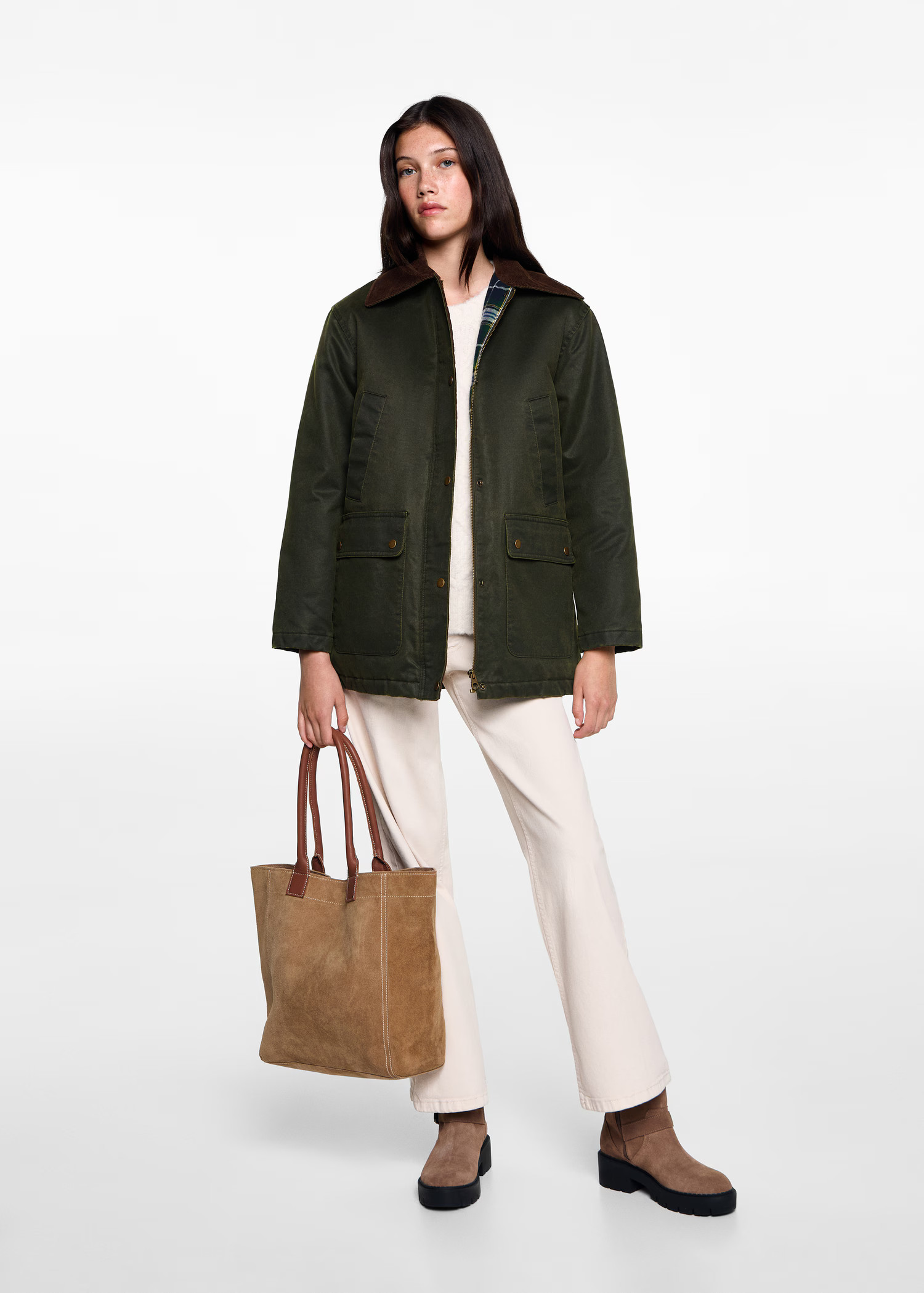Long waxed-effect parka - Teen | MANGO USA | Mango (US/MX/AU)