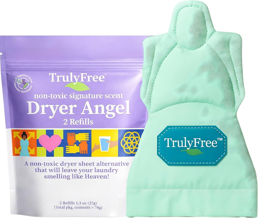 Truly Free Dryer Angel - Natural Dryer Sheet Alt, Non-Toxic Reusable Fabric Softener Booster Shee... | Amazon (US)