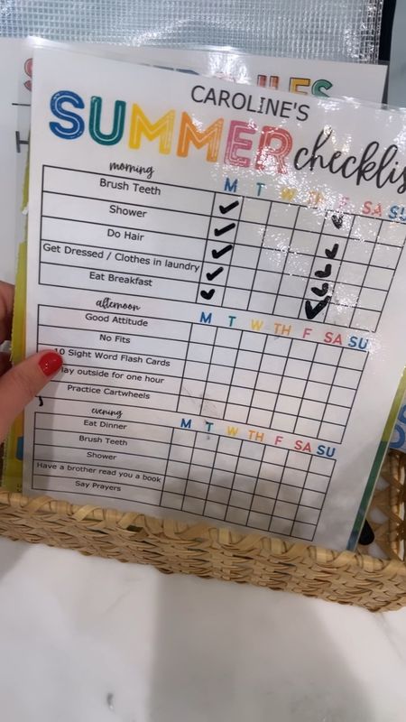 The best summer checklist

Chores list
Cane basket
Kids 
Summer activities 
Self starting

#LTKFindsUnder50