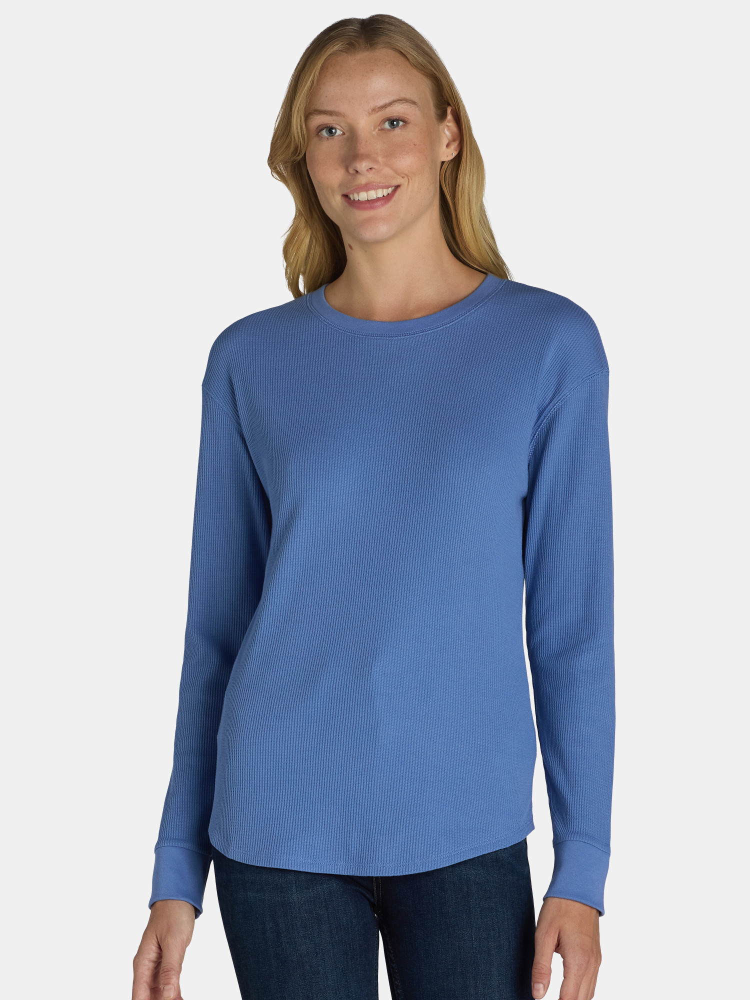 Time and Tru Women’s Essential Thermal T-Shirt with Long Sleeves, Sizes XS-XXXL | Walmart (US)
