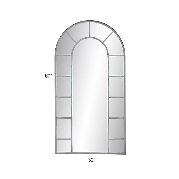 Black Metal Arch Frame Grid Overlay Mirror | Kirkland's Home