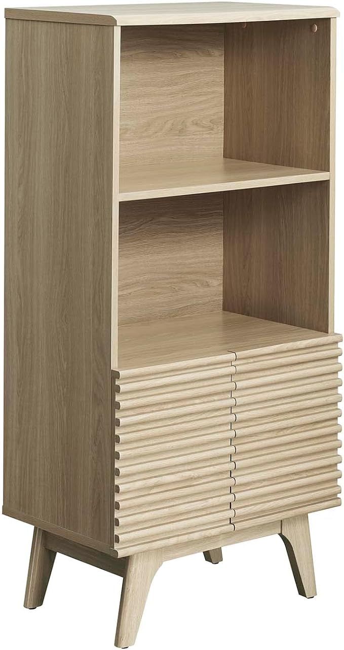 Modway EEI-6229-OAK Render Display Cabinet Bookshelf, Oak | Amazon (US)